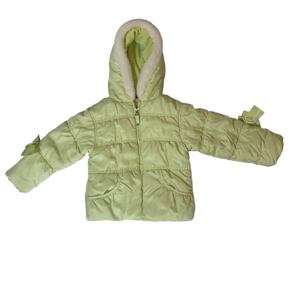 24m Girl Light Green Hooded Puffer Jacket